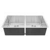 Undermount 16 Gauge Stainless Steel Double Bowl Kitchen Sink with 15mm Radius Corner Design