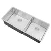 Undermount 16 Gauge Stainless Steel Double Bowl Kitchen Sink with 15mm Radius Corner Design