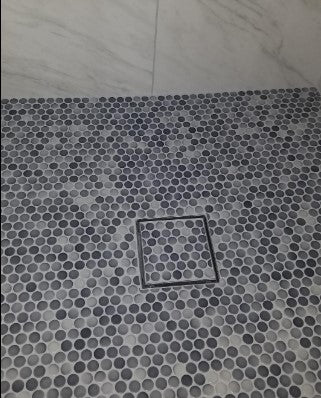 Bathroom Shower Square Drain 2-sided Reversible Tile Insert Grate Brushed 304 Stainless Steel with Threaded Adaptor