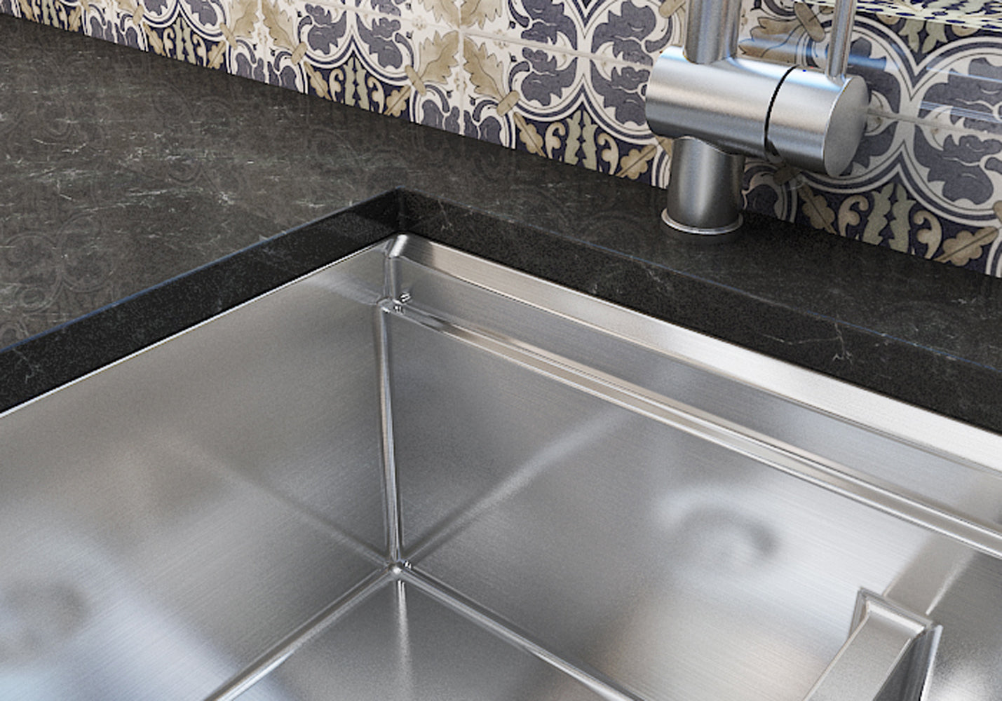 Workstation Undermount 16 Gauge Stainless Steel Single Bowl Kitchen Sink w/ Integrated Ledge, 15mm Tight Radius with Premium Accessories