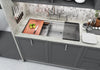 Workstation Undermount 16 Gauge Stainless Steel Single Bowl Kitchen Sink w/ Integrated Ledge, 15mm Tight Radius with Premium Accessories