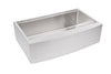 Workstation Farmhouse Apron Curve Front 16 Gauge  Stainless Steel Single Bowl Kitchen Sink w/ Integrated Ledge, 15mm Tight Radius w/ Premium Accessories