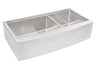 Enthous Workstation Farmhouse Apron 16 Gauge Double Bowl Stainless Steel Kitchen Sink w/ Integrated Ledge, 15mm Tight Radius, Premium Accessories – Dish Rack, Colander, Cutting-board, Grid