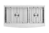 Enthous Workstation Farmhouse Apron 16 Gauge Double Bowl Stainless Steel Kitchen Sink w/ Integrated Ledge, 15mm Tight Radius, Premium Accessories – Dish Rack, Colander, Cutting-board, Grid