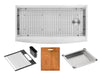 Workstation Farmhouse Apron Curve Front 16 Gauge  Stainless Steel Single Bowl Kitchen Sink w/ Integrated Ledge, 15mm Tight Radius w/ Premium Accessories
