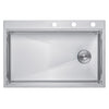 Workstation Topmount / Drop-in 16 Gauge Stainless Steel Single Bowl Kitchen Sink w/ Integrated Ledge, 15mm Tight Radius with Premium Accessories