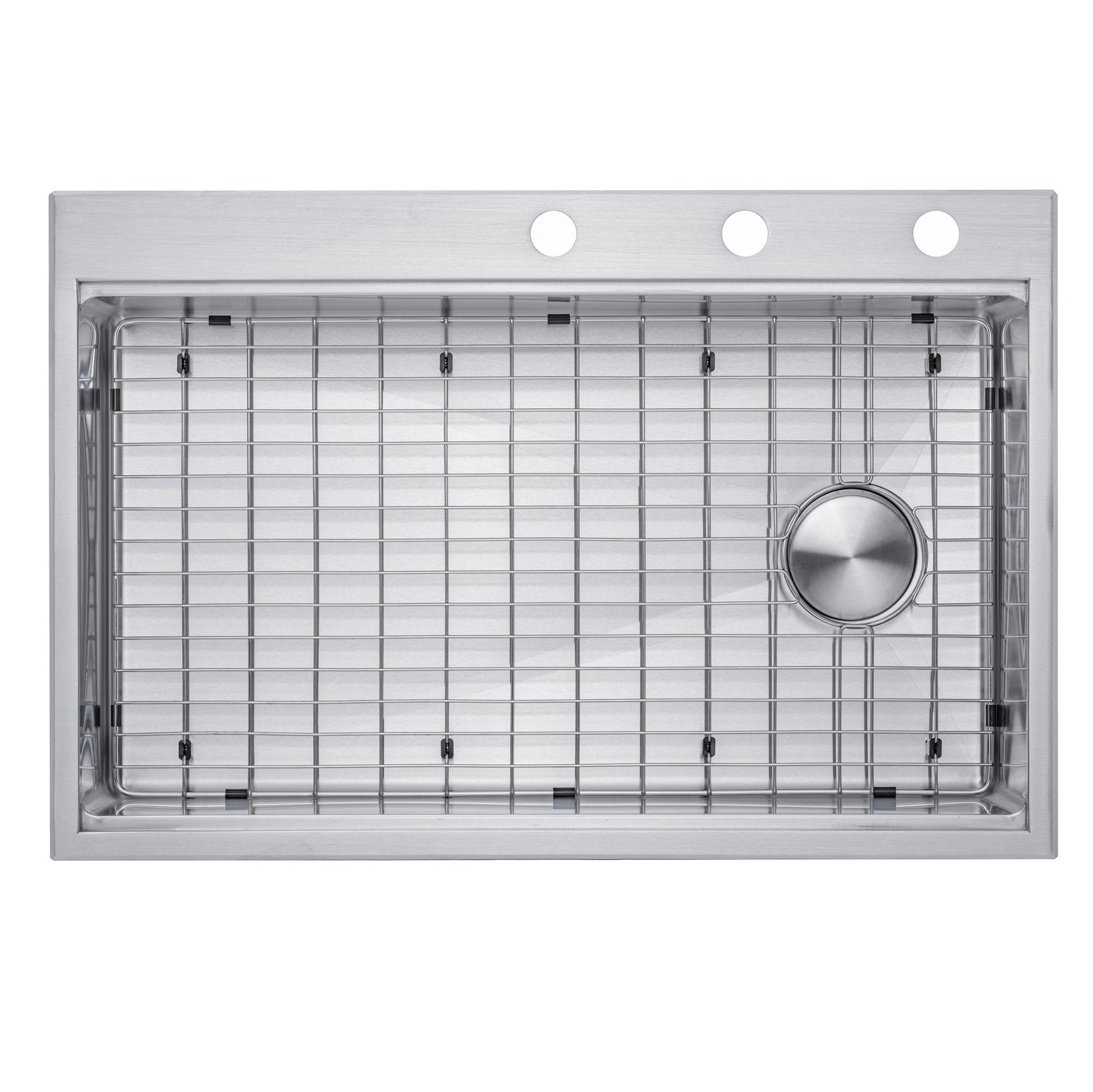 Workstation Topmount / Drop-in 16 Gauge Stainless Steel Single Bowl Kitchen Sink w/ Integrated Ledge, 15mm Tight Radius with Premium Accessories