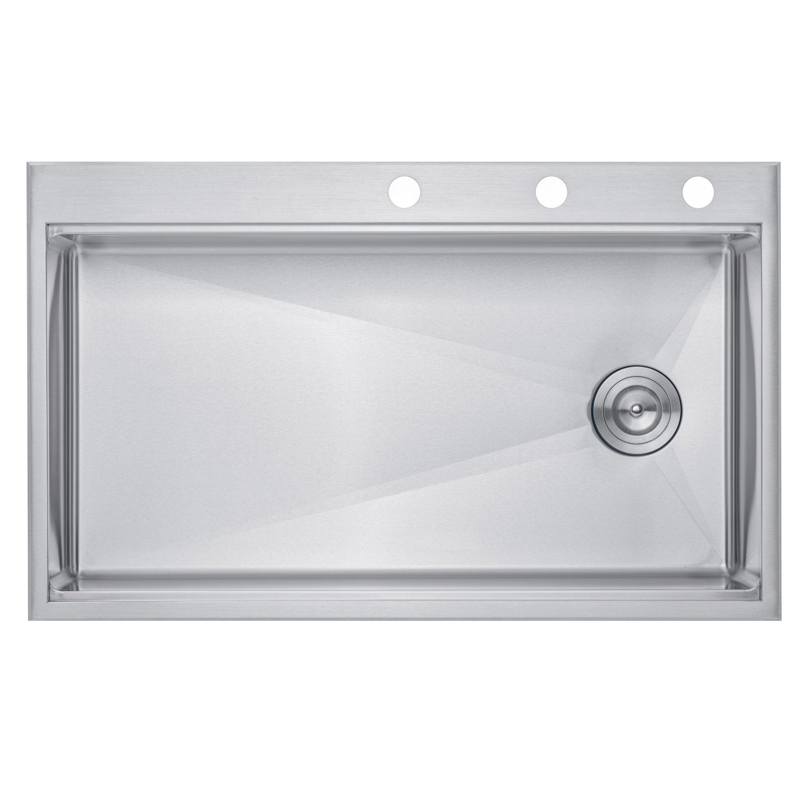 Workstation Topmount / Drop-in 16 Gauge Stainless Steel Single Bowl Kitchen Sink w/ Integrated Ledge, 15mm Tight Radius with Premium Accessories