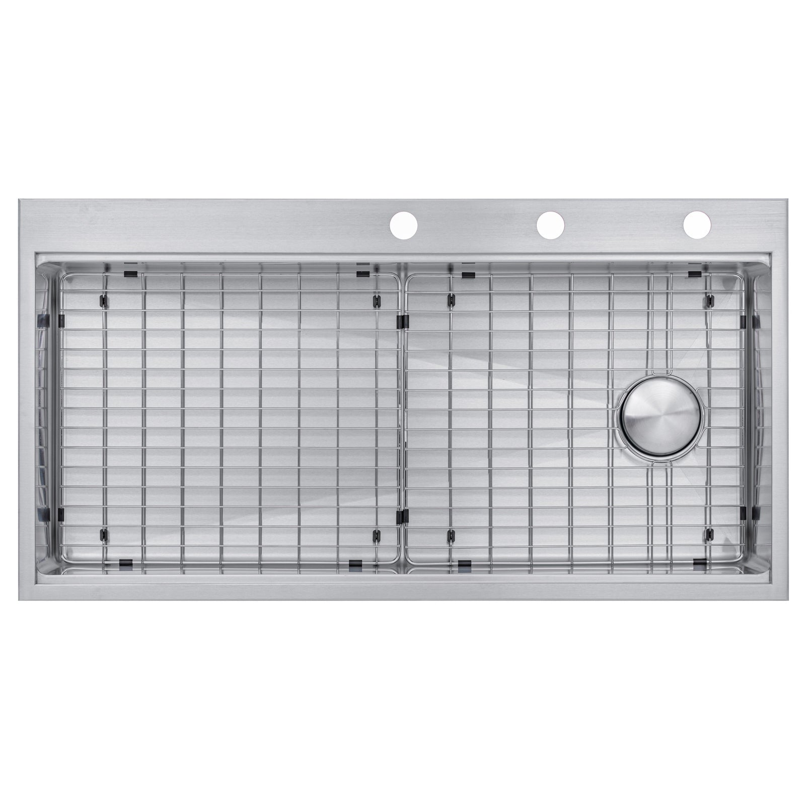 Workstation Topmount / Drop-in 16 Gauge Stainless Steel Single Bowl Kitchen Sink w/ Integrated Ledge, 15mm Tight Radius with Premium Accessories