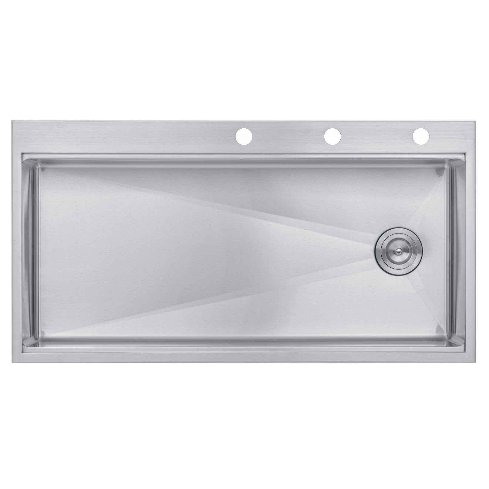 Workstation Topmount / Drop-in 16 Gauge Stainless Steel Single Bowl Kitchen Sink w/ Integrated Ledge, 15mm Tight Radius with Premium Accessories