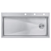 Workstation Topmount / Drop-in 16 Gauge Stainless Steel Single Bowl Kitchen Sink w/ Integrated Ledge, 15mm Tight Radius with Premium Accessories