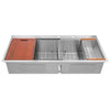 48 in. Workstation Topmount / Drop-in 16 Gauge Stainless Steel Double Bowl Kitchen Sink w/ Integrated Ledge, 15mm Tight Radius with Premium Accessories