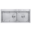 48 in. Workstation Topmount / Drop-in 16 Gauge Stainless Steel Double Bowl Kitchen Sink w/ Integrated Ledge, 15mm Tight Radius with Premium Accessories