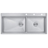 48 in. Workstation Topmount / Drop-in 16 Gauge Stainless Steel Double Bowl Kitchen Sink w/ Integrated Ledge, 15mm Tight Radius with Premium Accessories