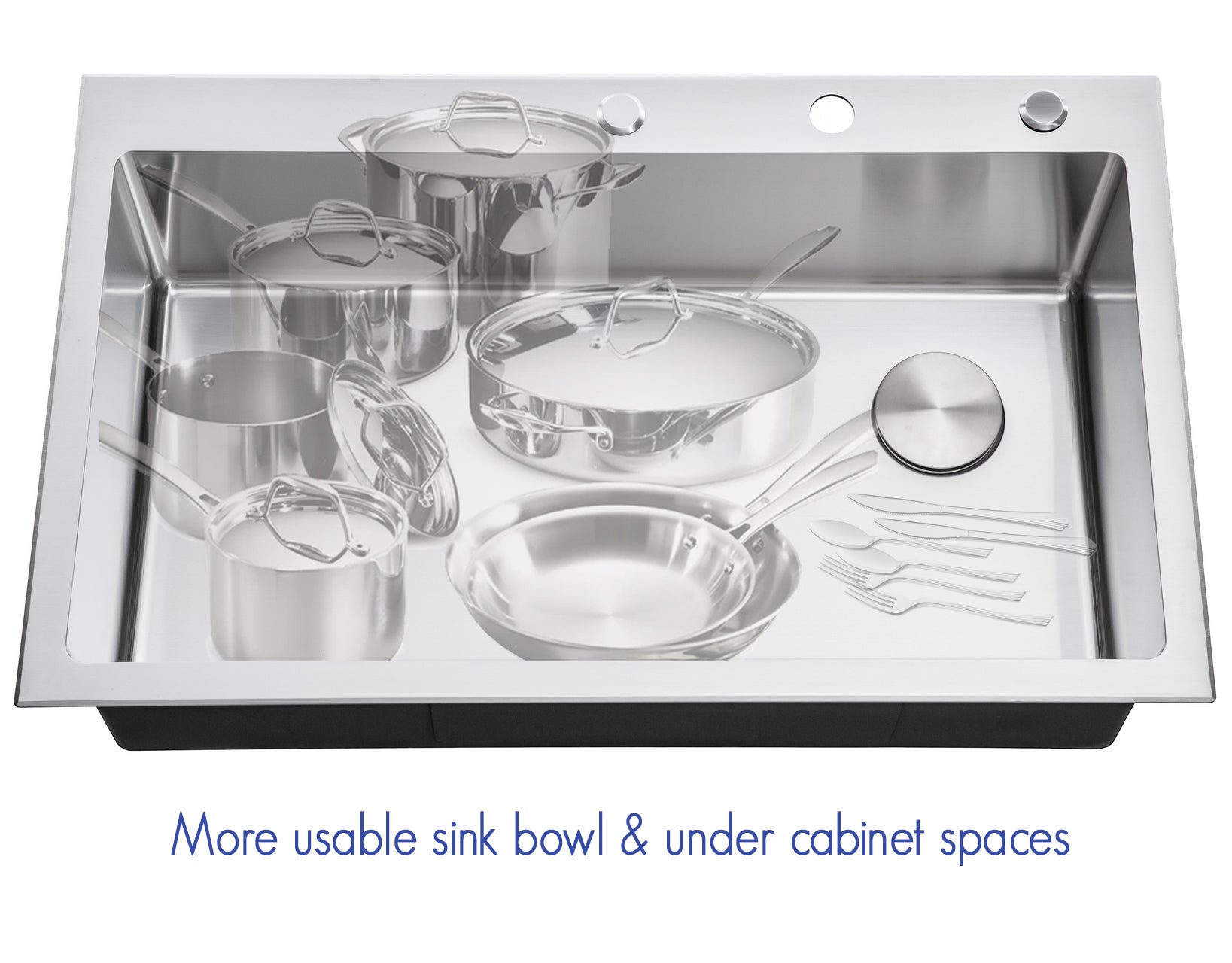 Offset Drain Opening Drop-In / Topmount 16 Gauge Stainless Steel Single Bowl Kitchen Sink 15mm Tight Radius Includes Bottom Protective Grid & Strainer