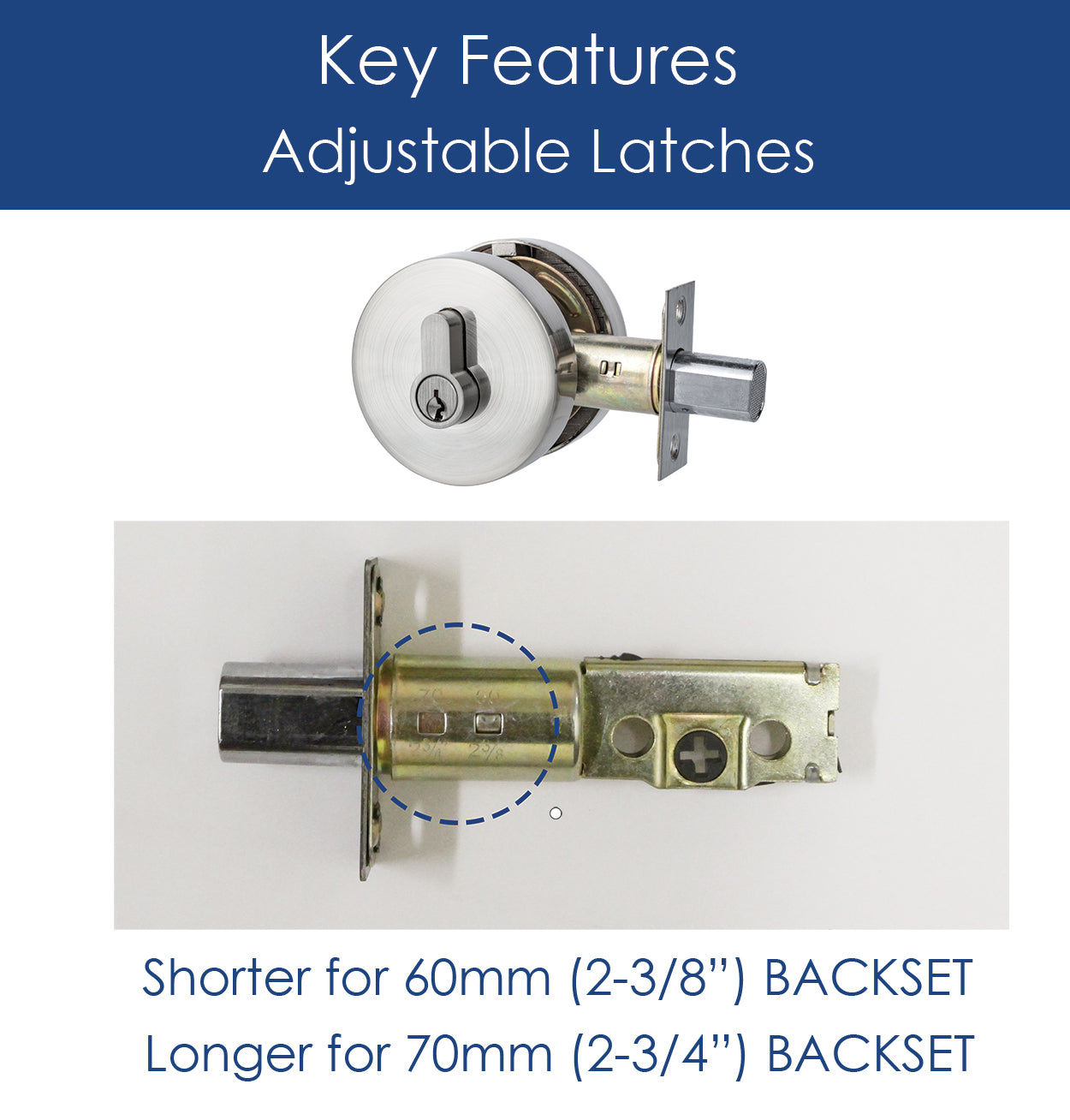 CozyBlock Contemporary Hidden Screw Style Entry Door Single Cylinder Deadbolt