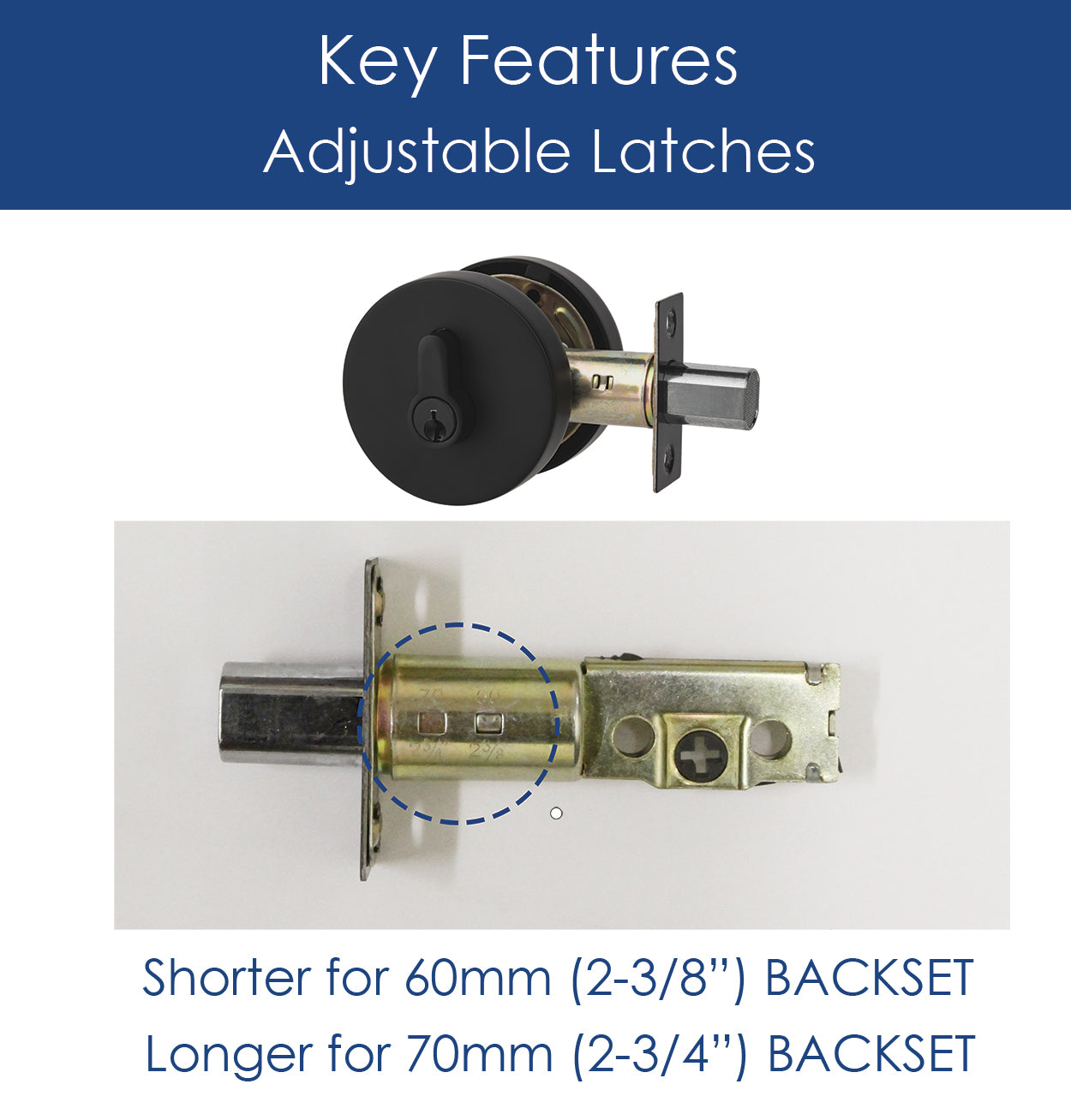 CozyBlock Contemporary Hidden Screw Style Entry Door Single Cylinder Deadbolt