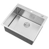 25 in. Drop-In / Topmount 16 Gauge Stainless Steel Single Bowl Kitchen Island / Bar Prep Sink with 15mm Radius Corner Design