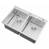 Drop-In / Topmount 16 Gauge Stainless Steel Double Bowl Kitchen Sink with 15mm Radius Corner Design