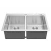 Drop-In / Topmount 16 Gauge Stainless Steel Double Bowl Kitchen Sink with 15mm Radius Corner Design