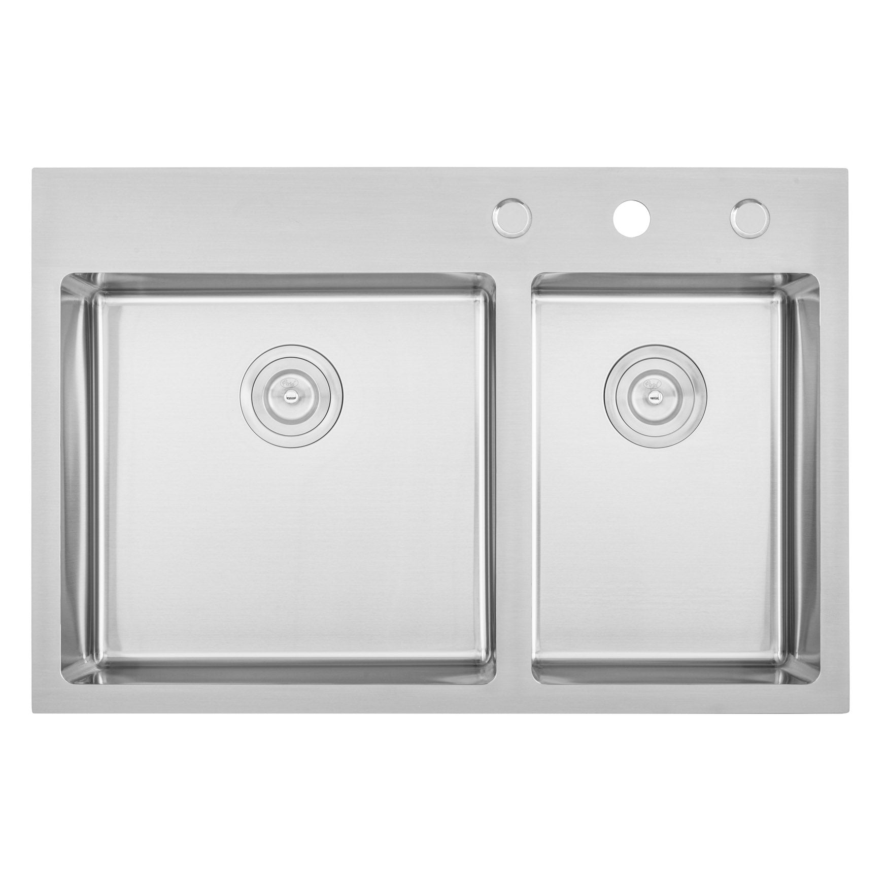 Drop-In / Topmount 16 Gauge Stainless Steel Double Bowl Kitchen Sink with 15mm Radius Corner Design