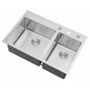 Drop-In / Topmount 16 Gauge Stainless Steel Double Bowl Kitchen Sink with 15mm Radius Corner Design