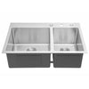 Drop-In / Topmount 16 Gauge Stainless Steel Double Bowl Kitchen Sink with 15mm Radius Corner Design