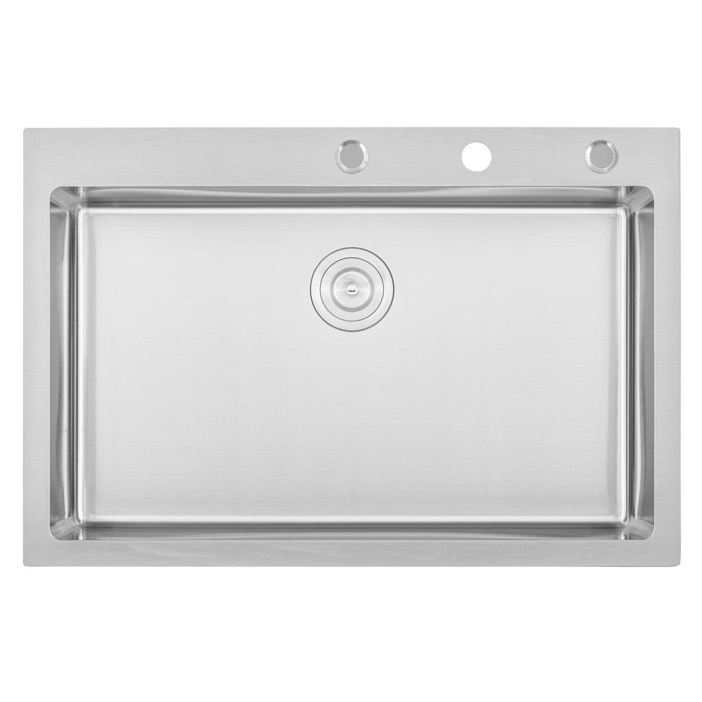 Drop-In / Topmount 16 Gauge Stainless Steel Single Bowl Kitchen Sink with 15mm Radius Corner Design
