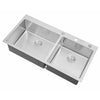 Drop-In / Topmount 16 Gauge Stainless Steel Double Bowl Kitchen Sink with 15mm Radius Corner Design