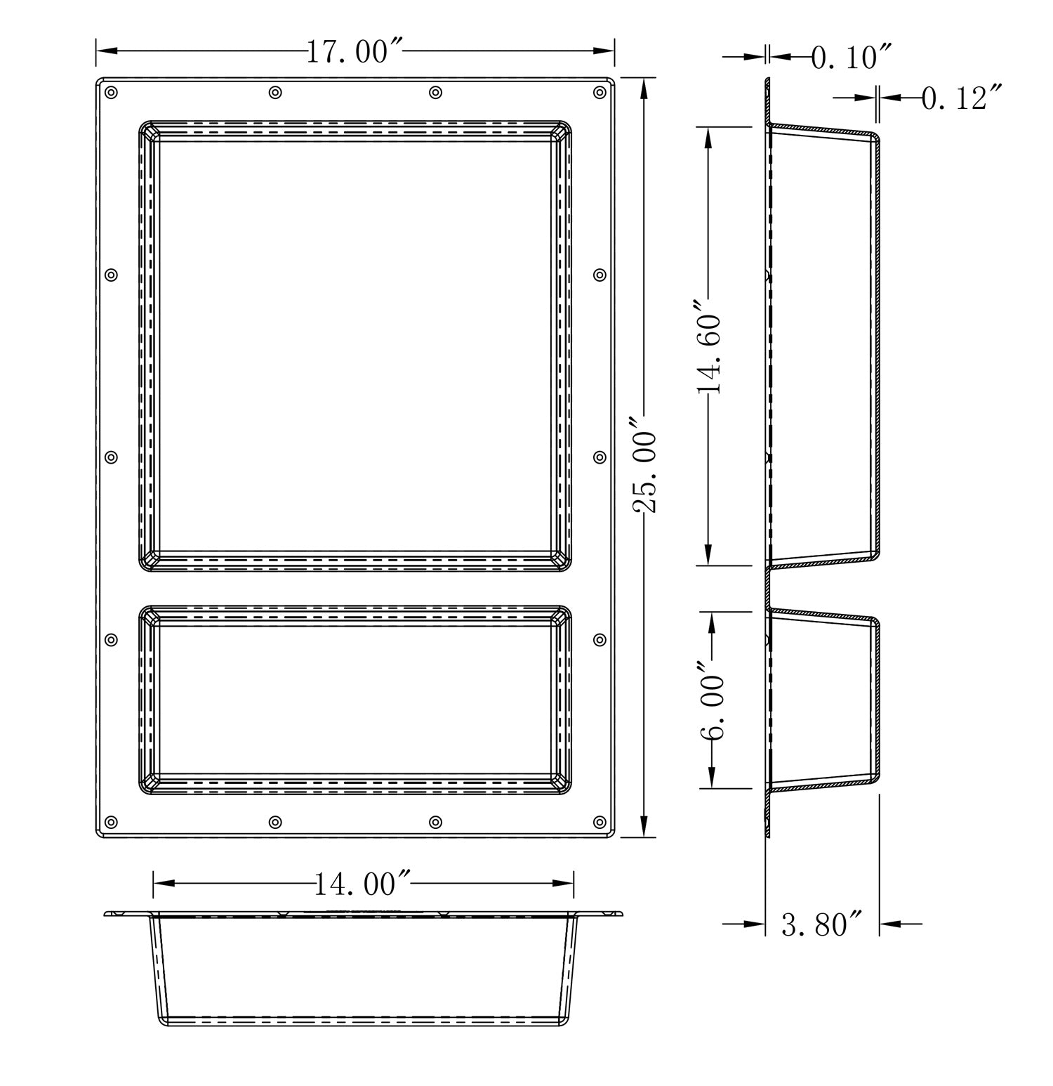 Over Mount SHOWER CUBE Ready For Tile Waterproof Leak Proof Bathroom Recessed Shower Shelf Shower Niche Organizer For Shampoo and Toiletry Storage