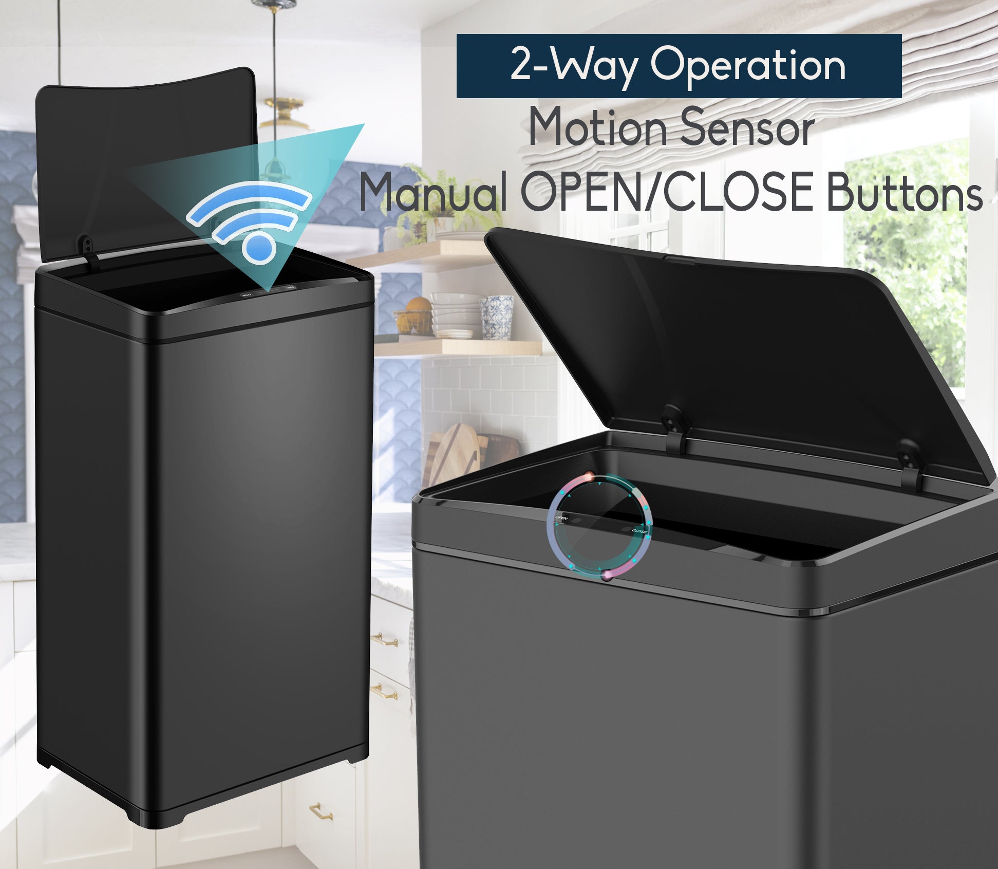 CozyBlock 13 Gallon 50L Automatic Trash Can for Kitchen, Touchless Motion Sensor Bin