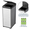 CozyBlock 13 Gallon 50L Slim Automatic Trash Can for Kitchen, Touchless Motion Sensor Bin