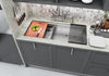 Workstation Undermount 16 Gauge Stainless Steel Single Bowl Kitchen Sink w/ Integrated Ledge, 15mm Tight Radius with Premium Accessories