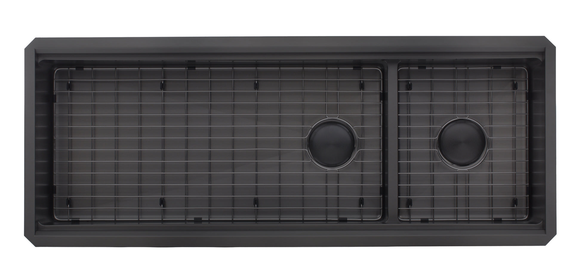 48 in. Workstation Undermount 16 Gauge Nano Black Stainless Steel Double Bowl Kitchen Sink w/ Integrated Ledge 15mm Tight Radius with Premium Accessories