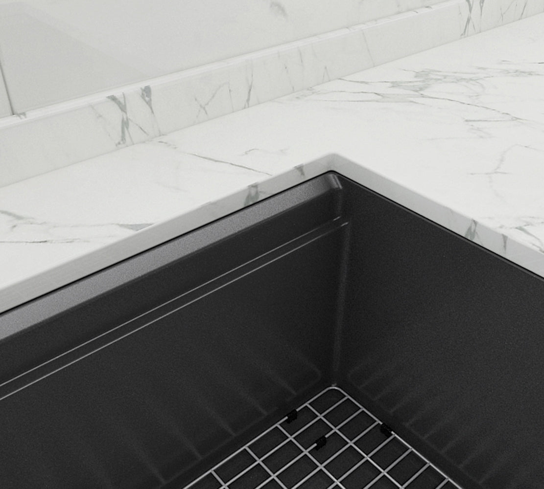 48 in. Workstation Undermount 16 Gauge Nano Black Stainless Steel Double Bowl Kitchen Sink w/ Integrated Ledge 15mm Tight Radius with Premium Accessories