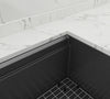48 in. Workstation Undermount 16 Gauge Nano Black Stainless Steel Double Bowl Kitchen Sink w/ Integrated Ledge 15mm Tight Radius with Premium Accessories