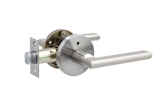 CozyBlock Contemporary Hidden Screw Style with Easy to Open Locking Privacy Lever Door Handle for Bedroom and Bathroom