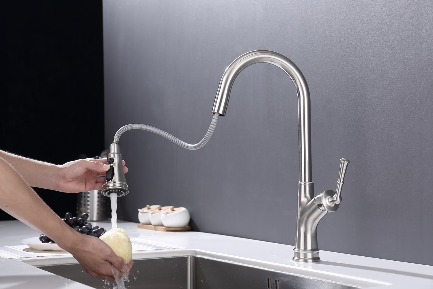 Modern High Arc Pre-rinse Sprayer Faucet