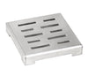 Bathroom Shower Square Drain Stripe Pattern Grate Brushed 304 Stainless Steel inlcude with Threaded Adaptor