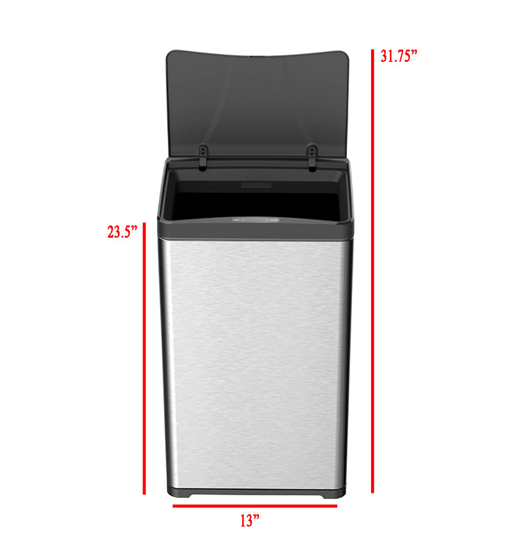 CozyBlock 11 Gallon 40L Automatic Trash Can for Kitchen, Stainless Steel Touchless Motion Sensor Bin