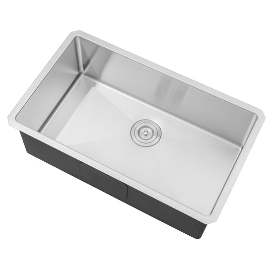 Undermount 16 Gauge Stainless Steel Single Bowl Kitchen Sink with 15mm Radius Corner Design