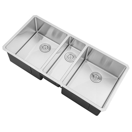 42 in. Undermount 16 Gauge Stainless Steel Triple Bowl Kitchen Sink with 15mm Radius Corner Design