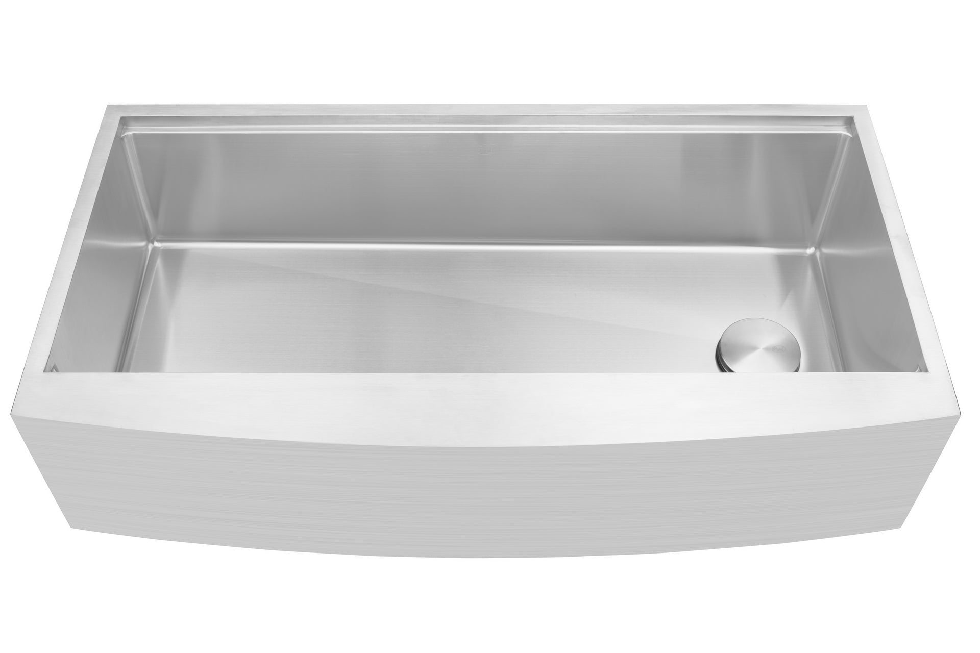 Workstation Farmhouse Apron Curve Front 16 Gauge  Stainless Steel Single Bowl Kitchen Sink w/ Integrated Ledge, 15mm Tight Radius w/ Premium Accessories