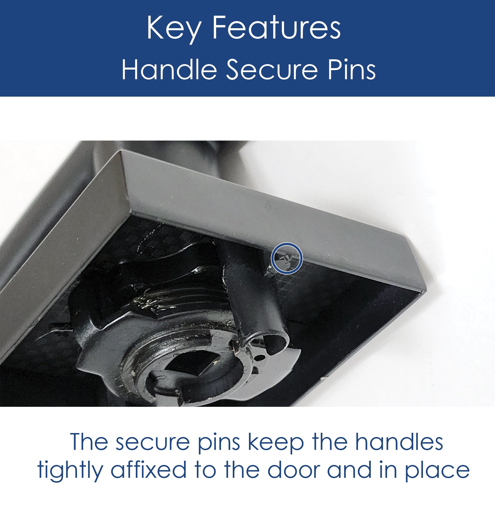 CozyBlock Double Door Handle Sets with Single Cylinder Deadbolt, Rectangular Adjustable Entry Door Lock Sets with Dummy