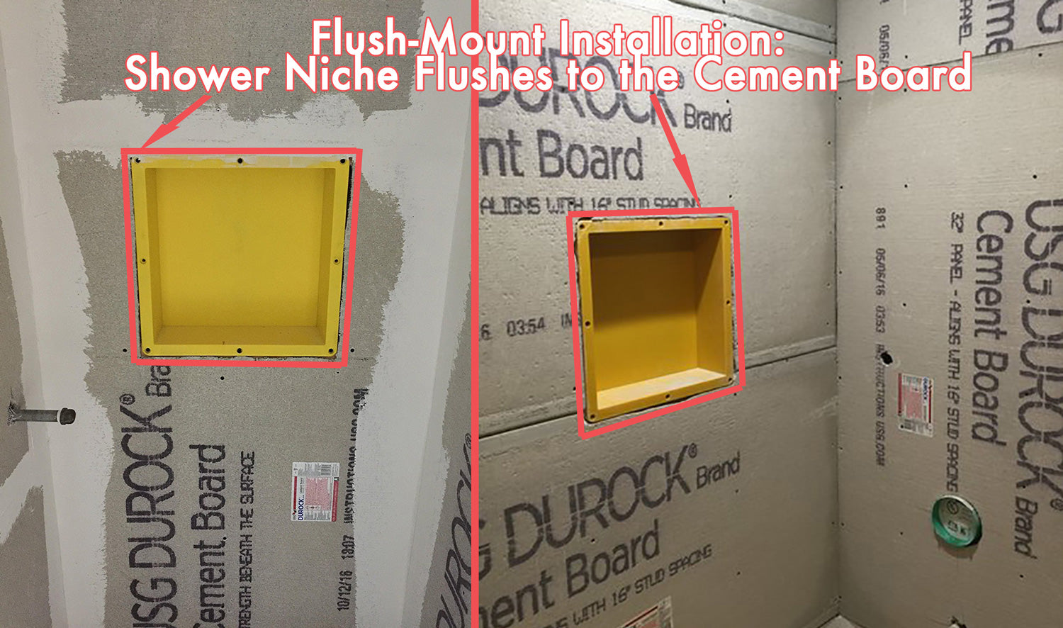 Flush Mount Ready for Tile Waterproof Leak Proof Bathroom Recessed Shower Niche Bathroom Shelf Organizer Storage for Shampoo & Toiletry Storage