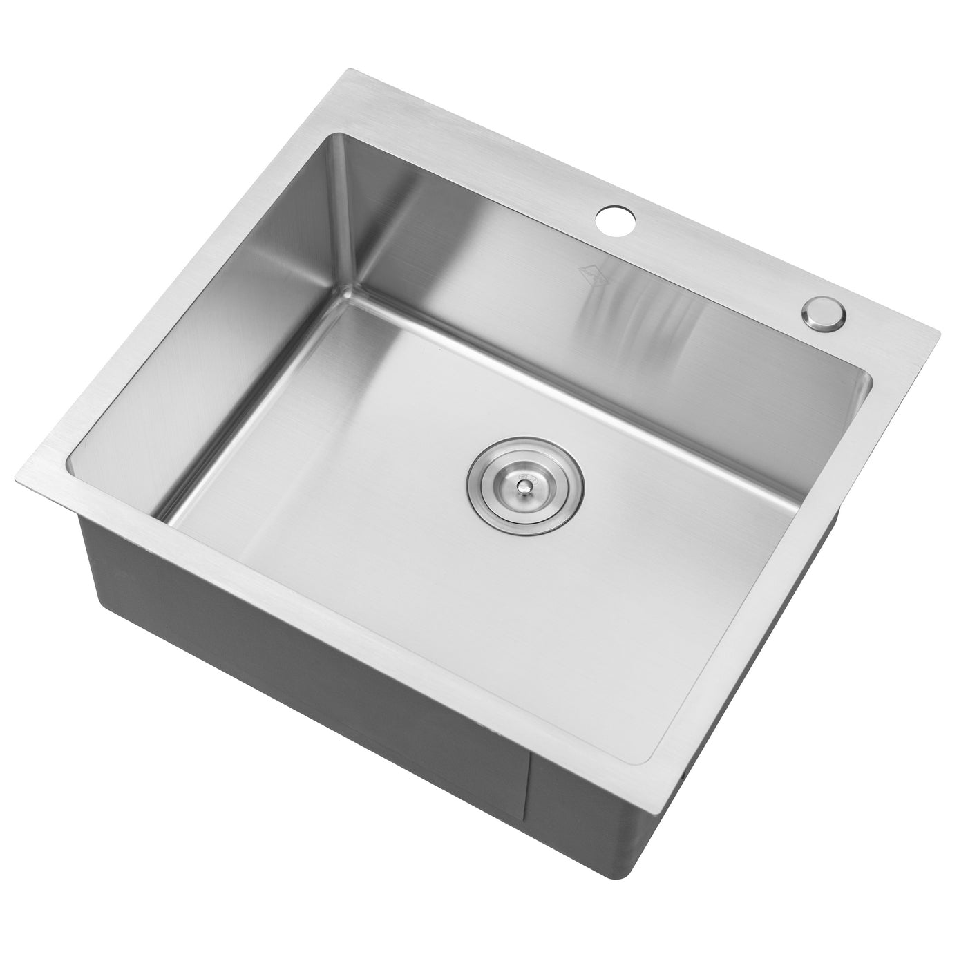 25 in. Drop-In / Topmount 16 Gauge Stainless Steel Single Bowl Kitchen Island / Bar Prep Sink with 15mm Radius Corner Design