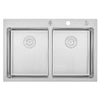Drop-In / Topmount 16 Gauge Stainless Steel Double Bowl Kitchen Sink with 15mm Radius Corner Design