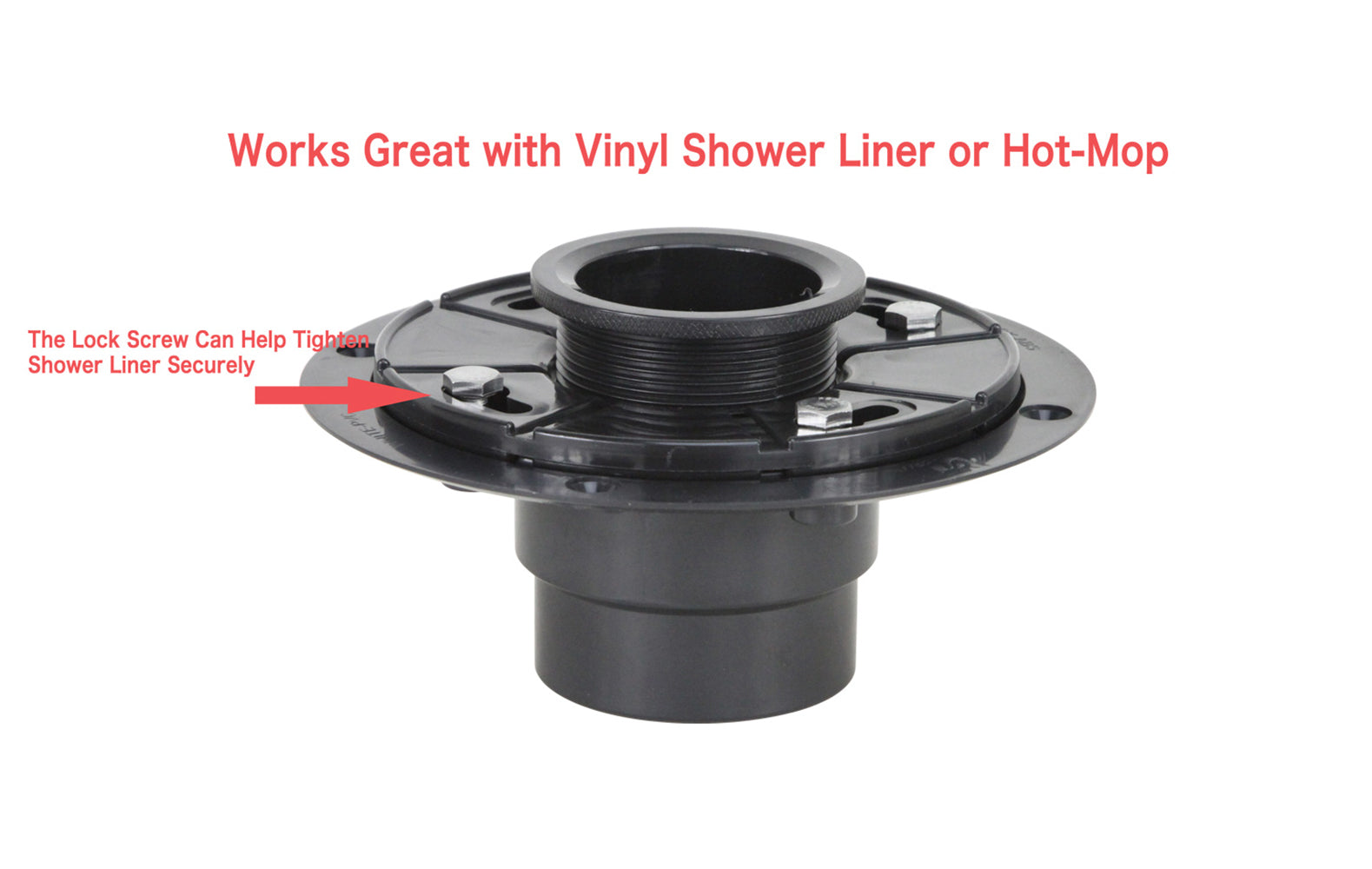 2 in. ABS Bathroom Shower Drain Base Flange for Linear / Square  Drain - Threaded Adaptor Included