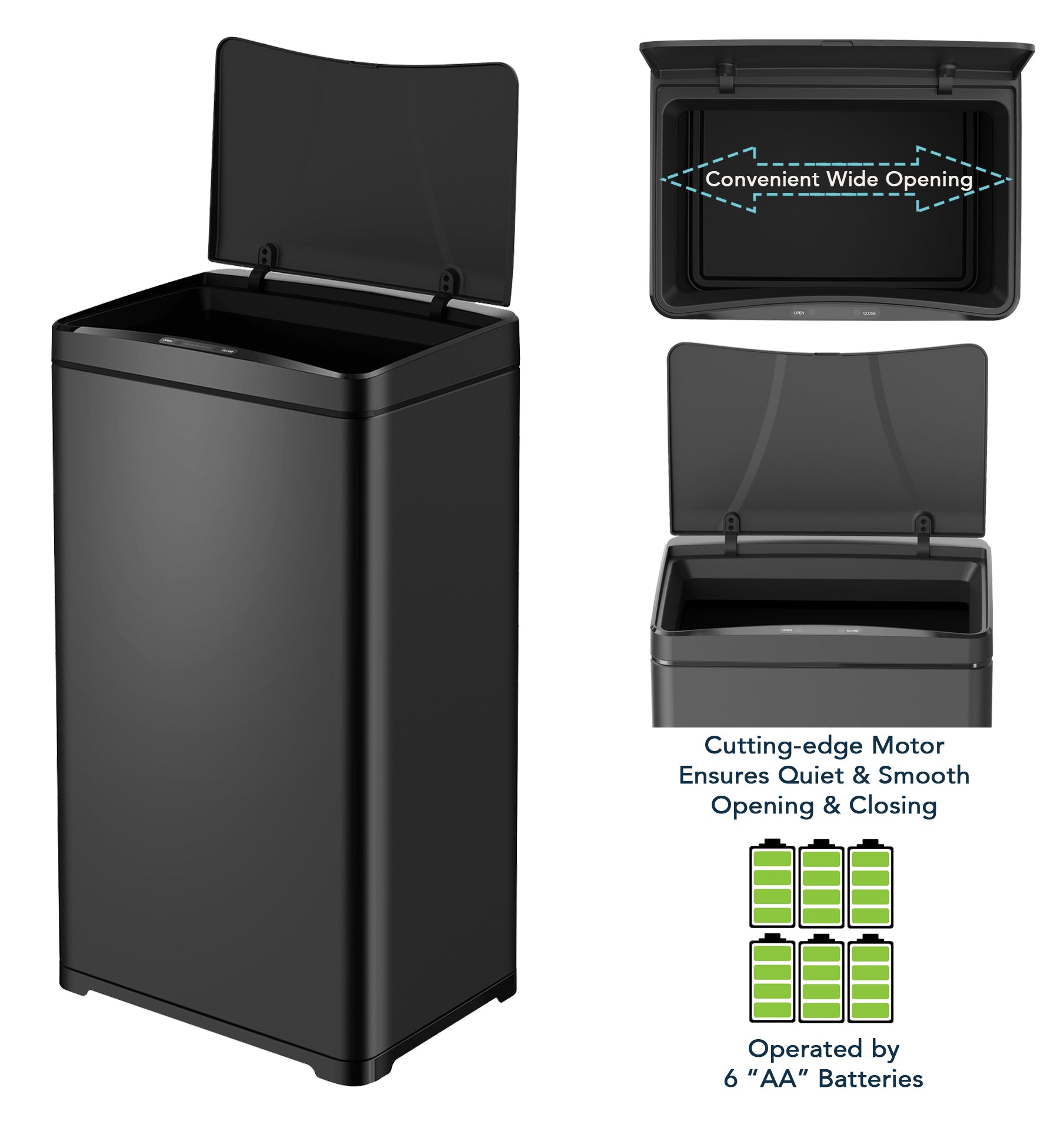  BIQWBIC 50L/13Gal Automatic Trash Can for Home and