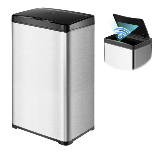 CozyBlock 11 Gallon 40L Automatic Trash Can for Kitchen, Stainless Steel Touchless Motion Sensor Bin